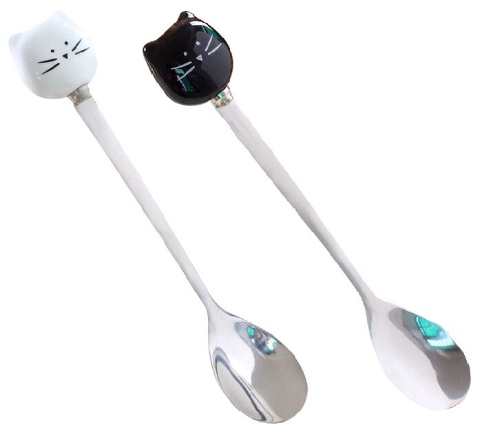 Ceramic Cute Cat Mugs Lovers Coffee Mug Tea Milk Cups: white and black