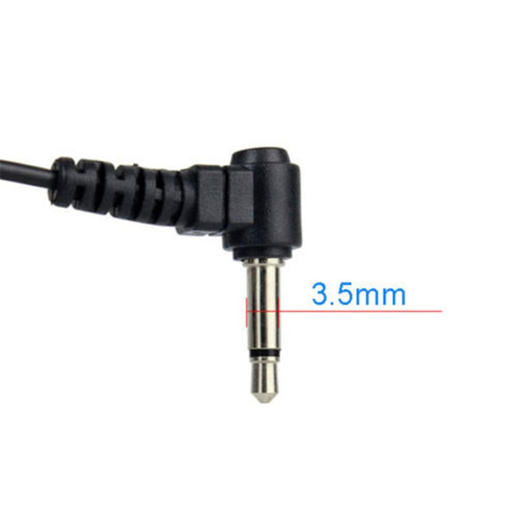 Um portátil pces 3.5mm curvado jack d-forma de ouvir apenas fone de ouvido fone de ouvido para dois transceptores rádio walkie