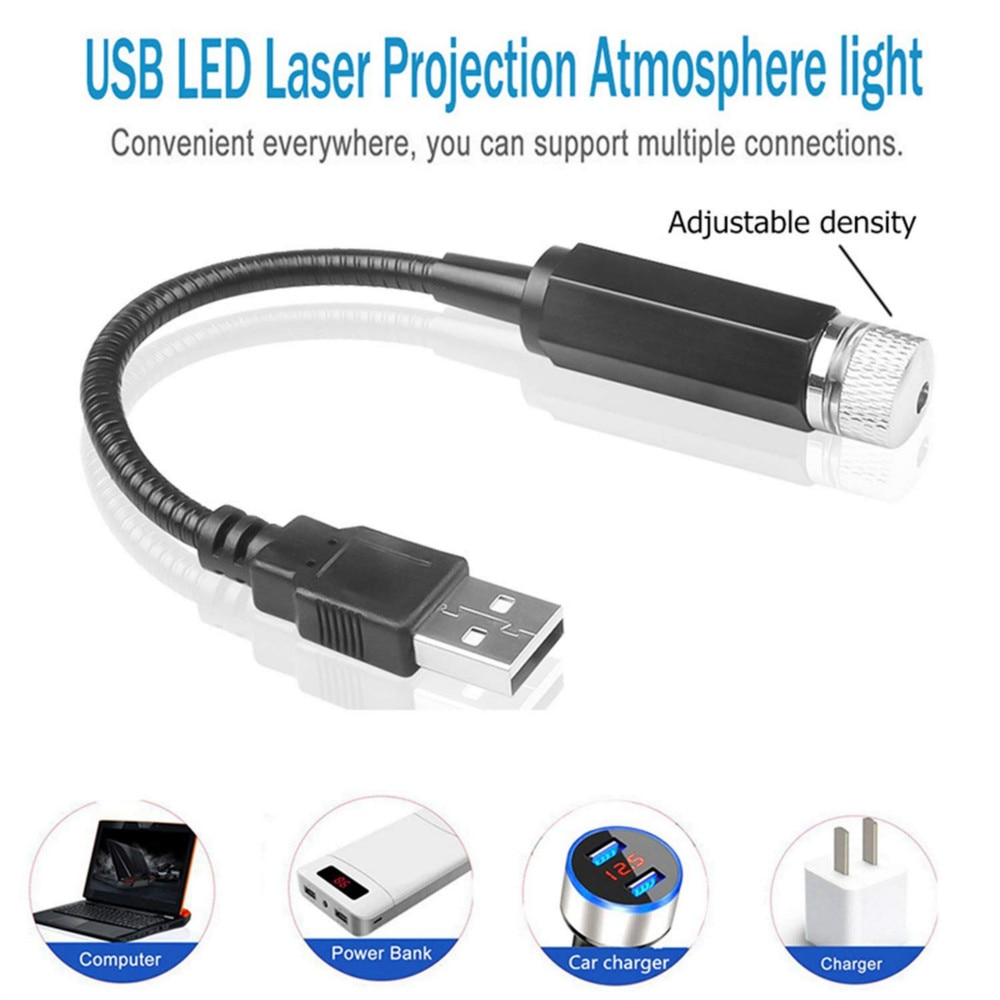 Auto Usb Led Auto Sfeer Ambient Romantische Ster Projector Licht Dj Rgb Kleurrijke Nigth Lamp Kerst Interieur Decoratieve Licht