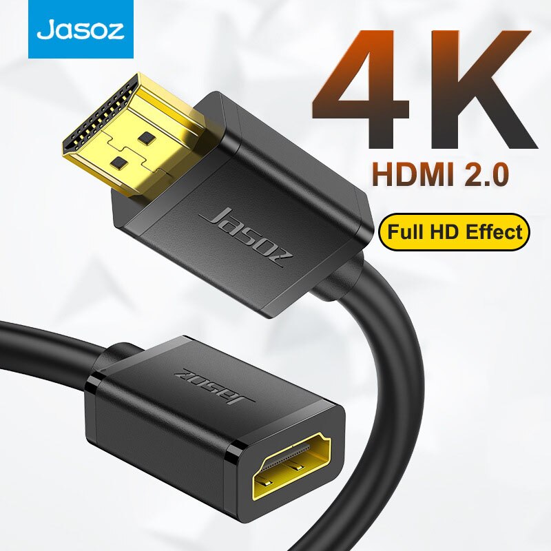 Jasoz HDMI2.0 Verlengkabel Man-vrouw Hdmi 4K Kabel Voor PS4/Xbox Pc Hd Smart Tv Hdmi verlengkabel