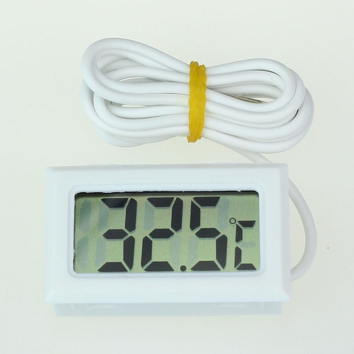 LCD Digital Thermometer Hygrometer Probe Fridge Freezer Thermometer Thermograph for Refrigerator Temperature Control -50~110 C: White Thermometer