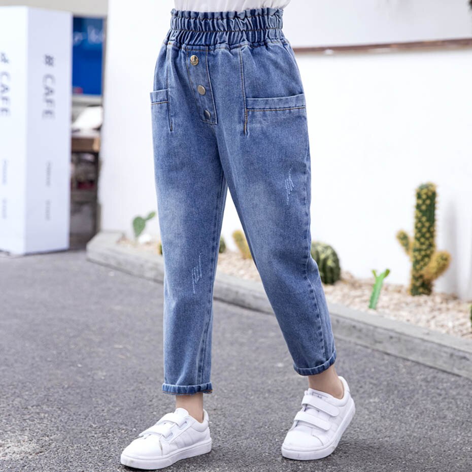 Jean fille décontracté enfants jean pour fille adolescent enfants jean printemps automne enfants jean vêtements: 6