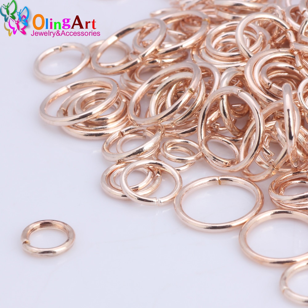 Olingart Open Jump Ring 5Mm/6Mm/7Mm/8Mm/10Mm Link Loop rose Goud Diy Sieraden Maken Connector