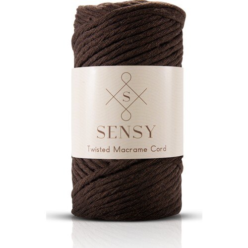 Sensy Premium Taran Macrame Touw 3-As Set Groen-Ecru-Bittere Koffie