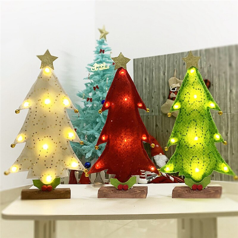 1 Piece Portable LED Christmas Tree Shaped Lamp Bedside Desktop Decorative Night Light Home Decor