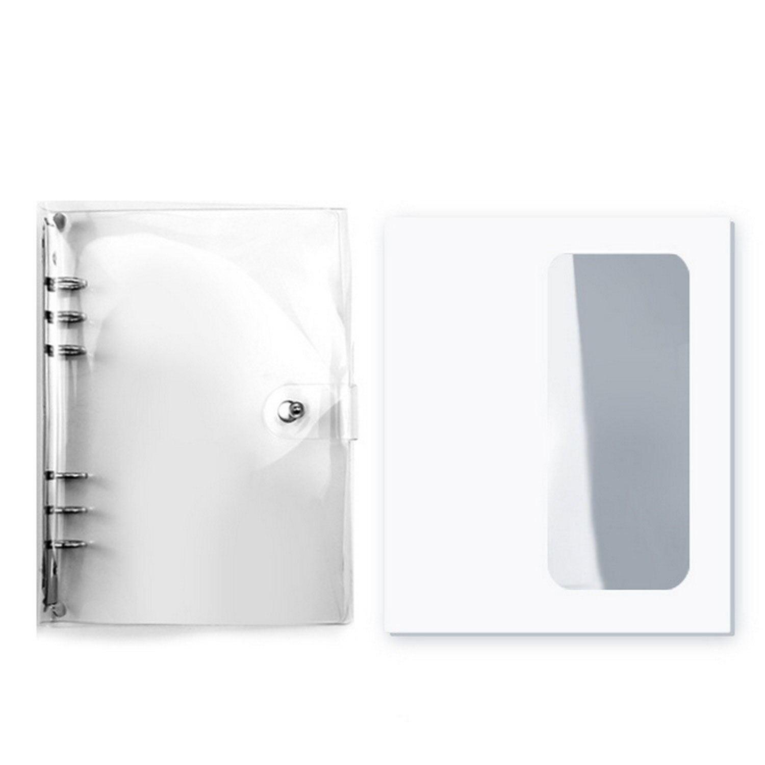 A5 Transparante Ringband 6 Ronde Ring Zachte Pvc Bindmiddel Losbladige Notebook Cover Map Protector Met Drukknoop