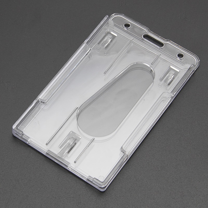 Hard Plastic ID Access Card Cover Credit Card Case Badge Holder Double Side Au13 19 Droship