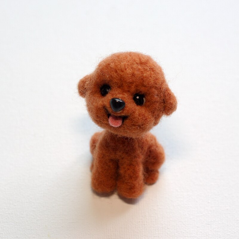 5 farver bamse nålefilt dyr diy craft kit håndlavet sød filtehund shiba inu uldfilt legetøj julefilt til børn: Stil 5