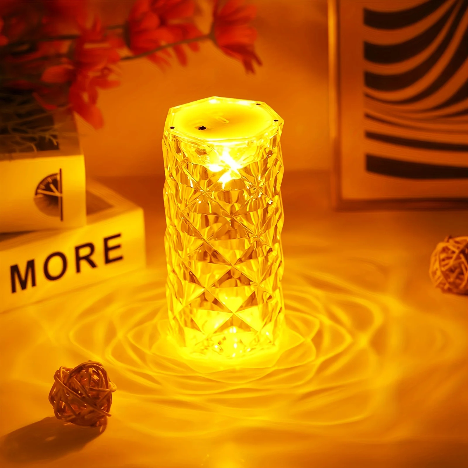 Led Candle Light Rose Pattern Projection Simulation Flameless Candle Lamp For Home Birthday Wedding Party Decoration Christmas: green