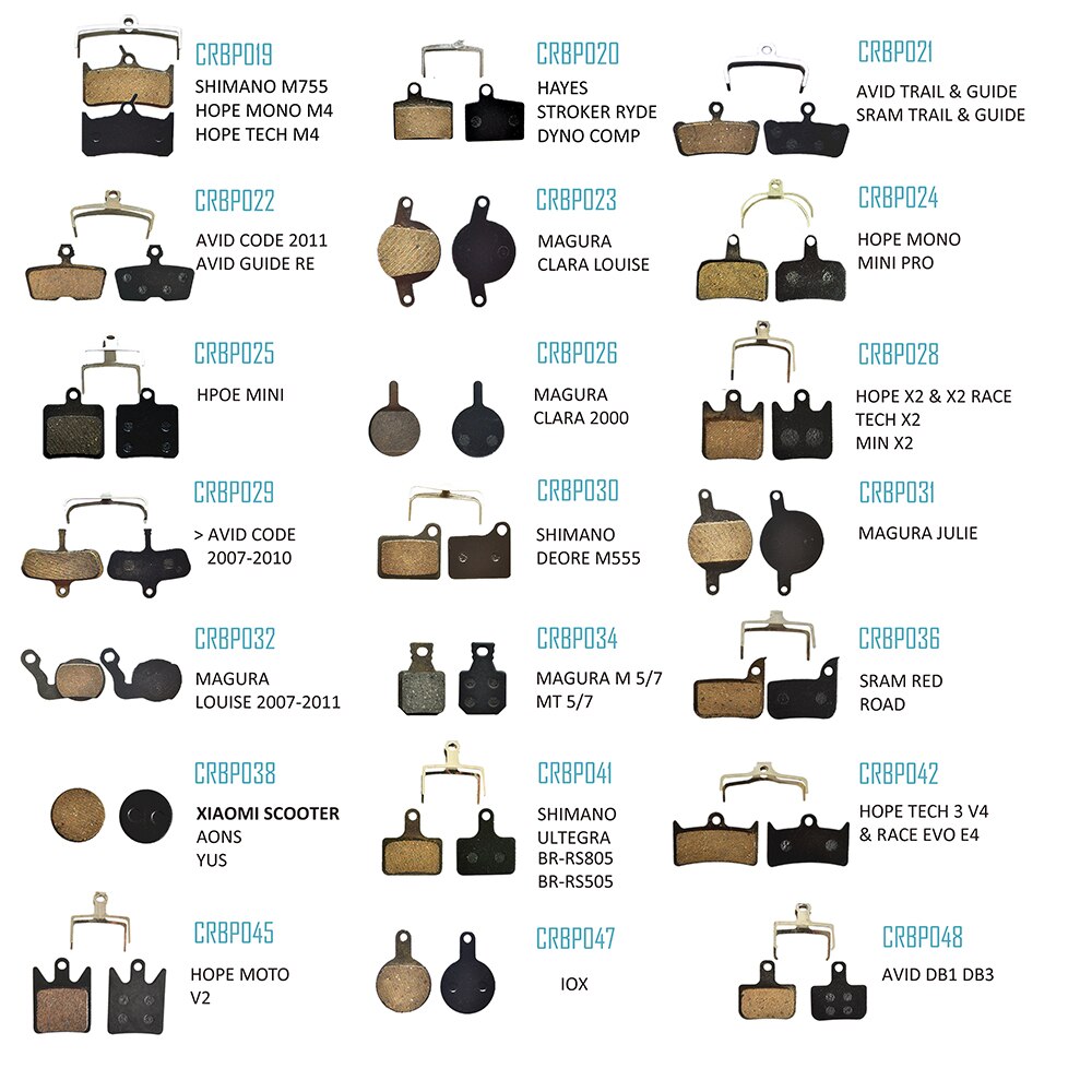 EOOZ 4 Pair Semi - Metallic bicycle DISC BRAKE PADS for Hope TECH X2