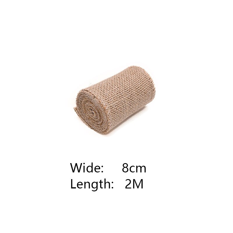 Säckväv band jute band 30cm naturligt vintage jute rep för att slå in rustikt dekorativt julband gör-det-själv heminredning: 8cm