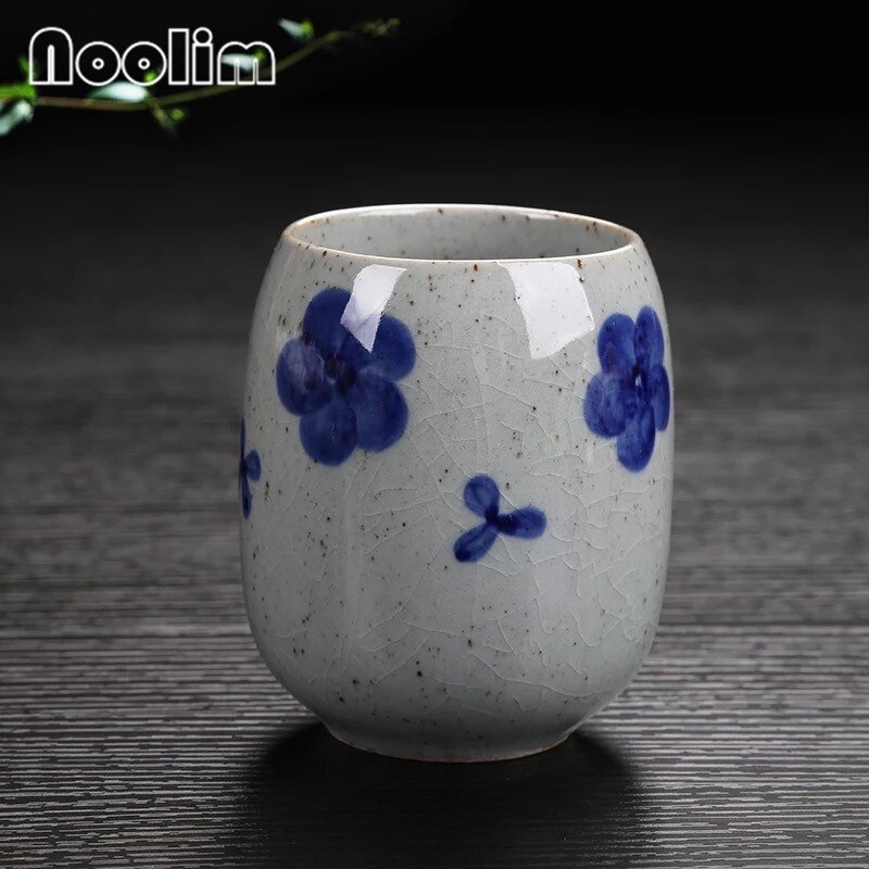 Théière en céramique peinte à la main, grande théière rétro résistante à la chaleur, pour salon de thé, hôtel, ménage, bouilloire en porcelaine, tasse à thé kung fu: Tasse à thé-d