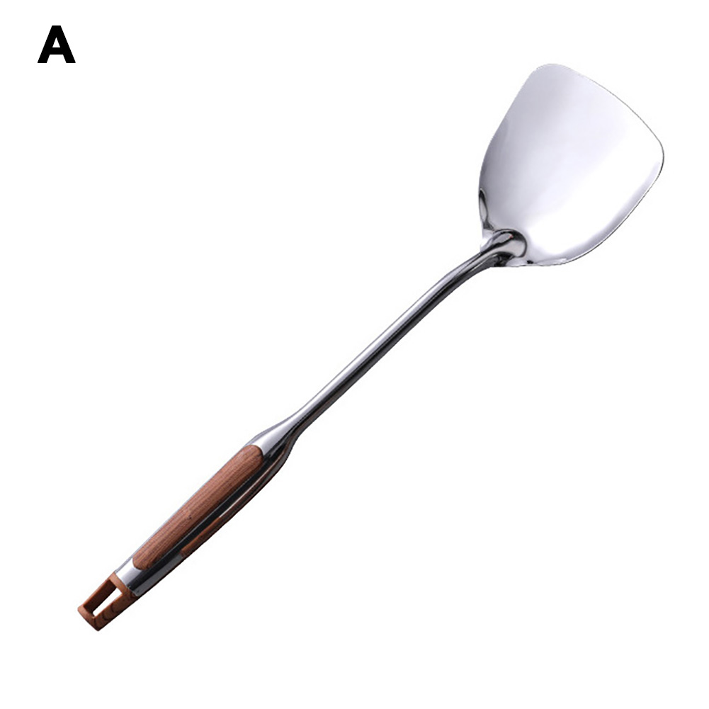 Durable Portable Stainless Steel Non-stick Turner/Ladle Food Wok Spatula Spoon Kitchen Tools Cooking Utensil Cookware espatula: A