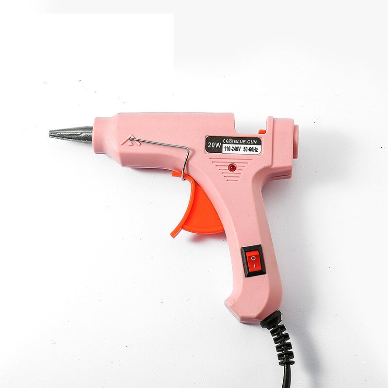 Hoge Temp Heater Melt EEN Hete Lijmpistool 20W Reparatie Tool Heat Gun Mini Gun EU/ONS Gebruik 7mm Lijm Sticks Optionele Base: Pink / EU