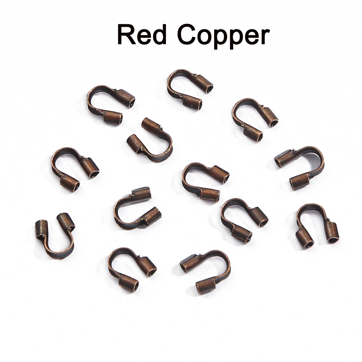 100 Stks/partij 4X4Mm Draad Protectors Wire Guard Guardian Protectors Loops U-vorm Accessoires Sluitingen Connector Voor Sieraden maken: Red Copper