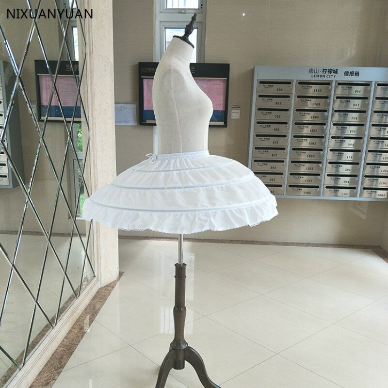 Blanco al por mayor 3 aros de boda enaguas para Vestido corto de Ballet, falda de crinolina cintura elástica enagua Jupon Tribunal