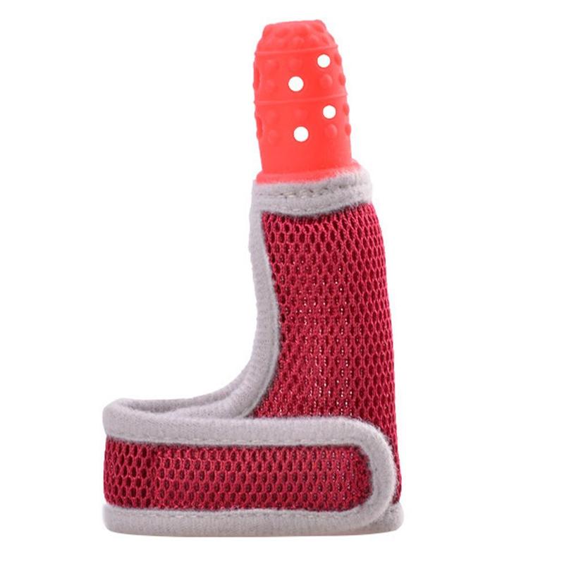 Bébé Silicone molaire doigt manchon bébé respirant pouce manchon maternité enfant main Anti-morsure dents colle K8E7: C