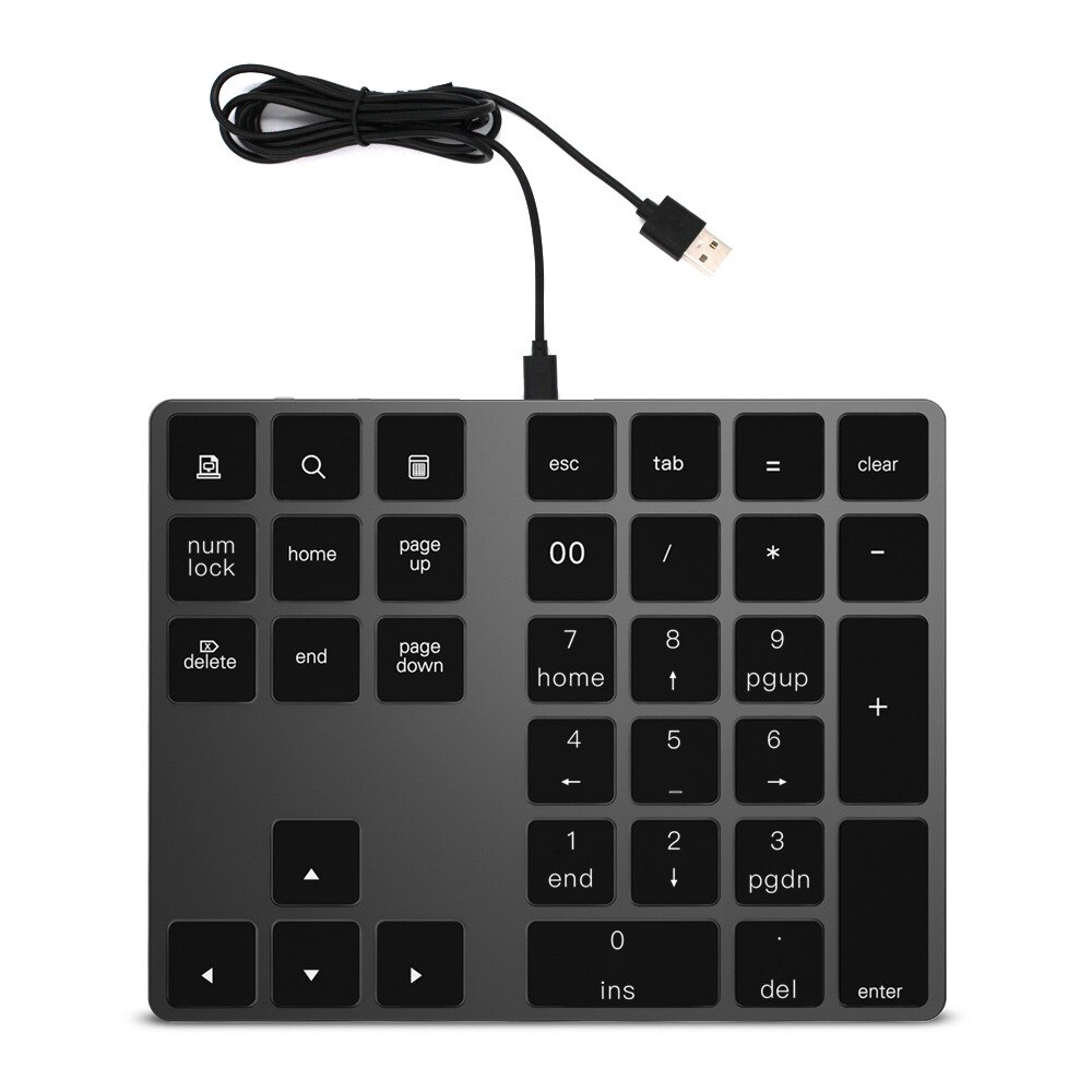 34 Toetsen Keypad Numeriek Toetsenbord Bedraad Toetsenbord Mini Digitale Toetsenbord Voor Imac/Mac Pro/Macbook/Macbook Air/Pro Laptop Pc