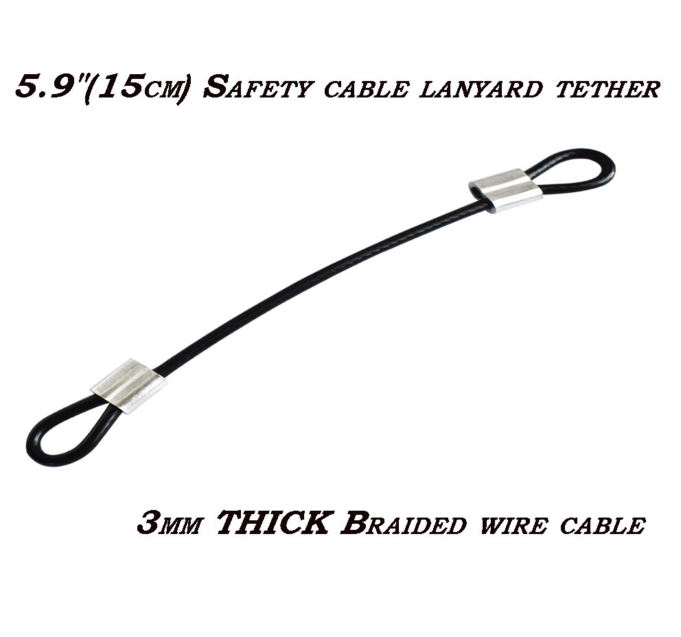 20 pcs Stainless Steel Wire Rope Lanyard Cable Tether Safety Strap with Braided Steel Rubber Coated an