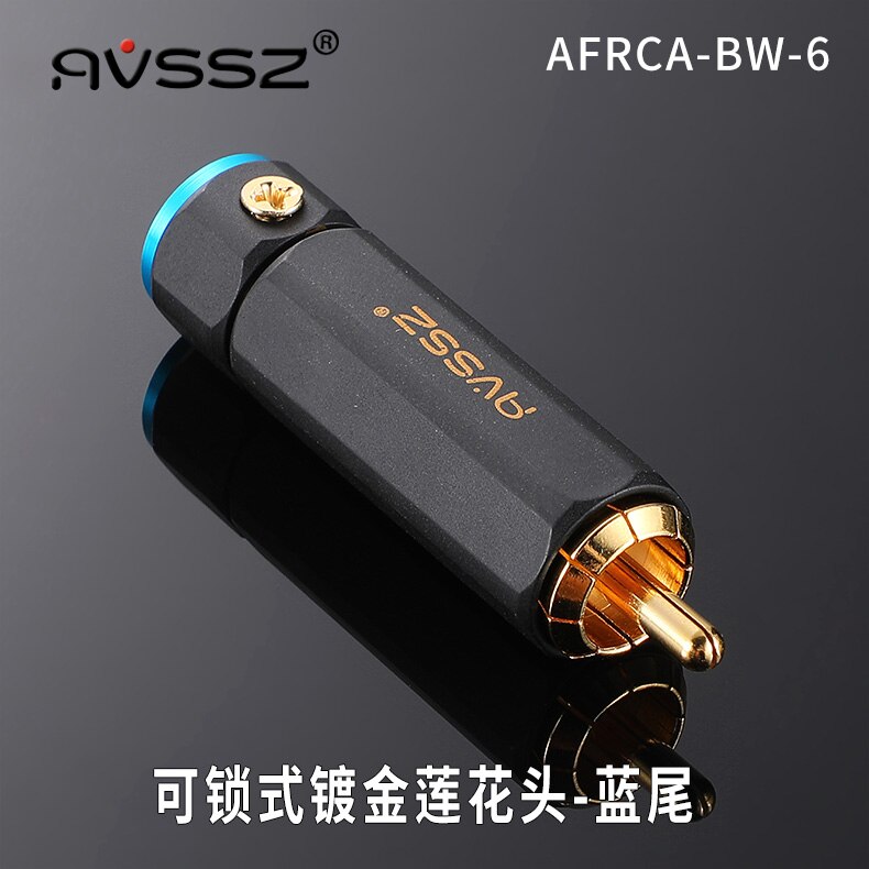AVSSZ – prise RCA plaquée or, sans soudure, verrouillable, mâle, amplificateur de haut-parleur, câble audio et vidéo, Budweiser, 1 pièce: AFRCA-BW-6