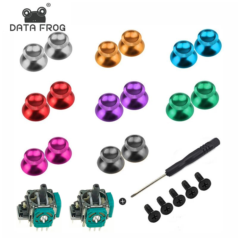 DATA FROG Metal Thumb Sticks Joystick Grip Button For Sony PS4 Controller Analog Stick Cap For Xbox One /PS4 Slim/Pro Gamepad