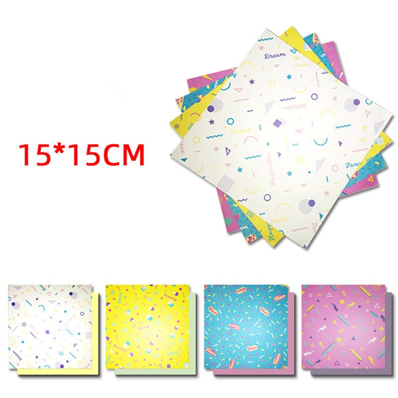 100 stücke Platz Origami Papier Einseitig Marmor aufbringen Bronzing Bunte DIY freundlicher Gefaltet Papier Scrapbooking Handwerk Dekor 15 × 15cm: 80Stck c7