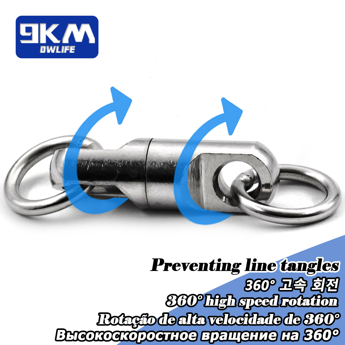 Heavy Duty Fishing Swivels Ball Bearing Swivel with Solid Welded Rings Stainless Steel Swivels Connector Tackle for Saltwater