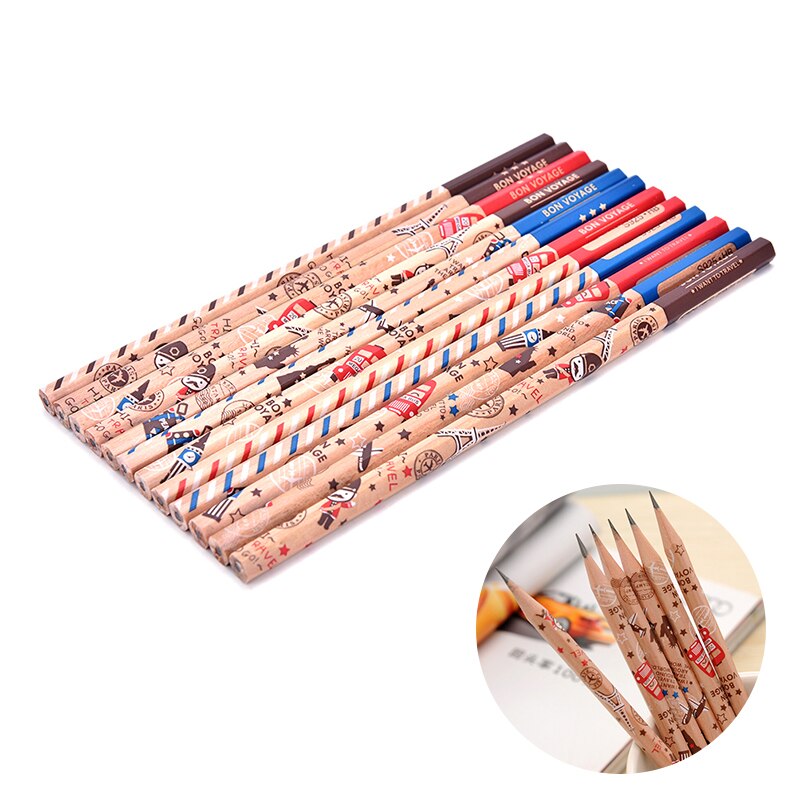 12pcs Standard Pencil Cartoon HB Pencils For Drawing Lapices Stationery Office School Supplies Material Escolar Infantil