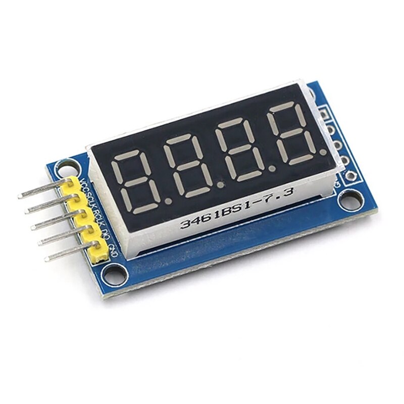 MOOL 2Pcs 4 Digit Digital Tube Display Module LED Brightness Adjustable With Clock Point LED Display