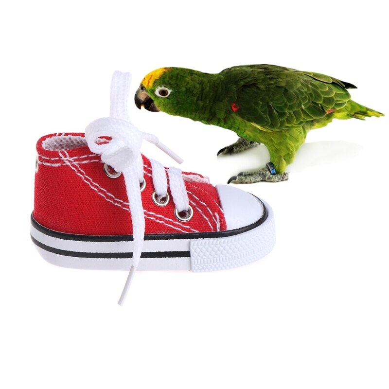 Bird Toys Mini Canvas Shoes Chew Bite Decoration Hanging Cage Funny Parrot Craft L5YE