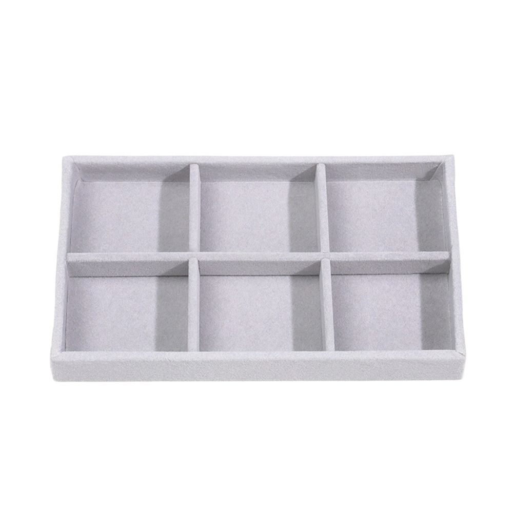 Stackable Velvet Jewelry Storage Box Velvet Necklace Display Tray Bracelet Earring Organizers Ring Bracelet Necklace: GRAY