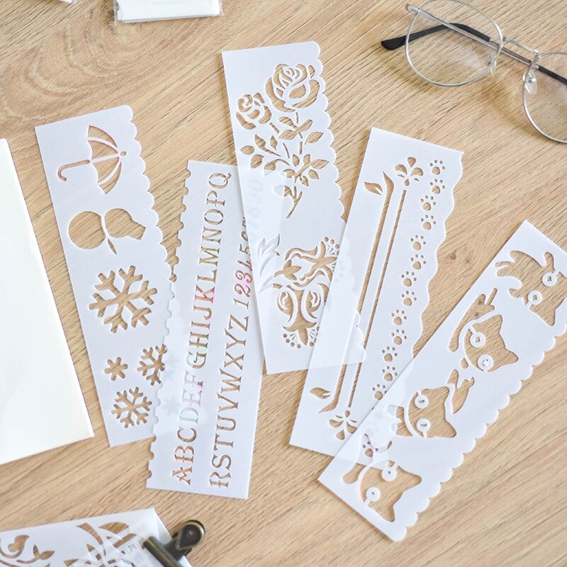 rulers template stencils for diy scrapbooking painting Weather number kawaii accessories stationery