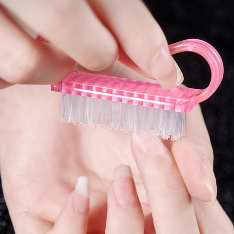 6 teile/los Fuß Pinsel Kunststoff Reinigung Finger Nagel Pflege Staub Sauber Schrubben Pinsel Werkzeug Datei Maniküre Pediküre Für Nagel Kunst