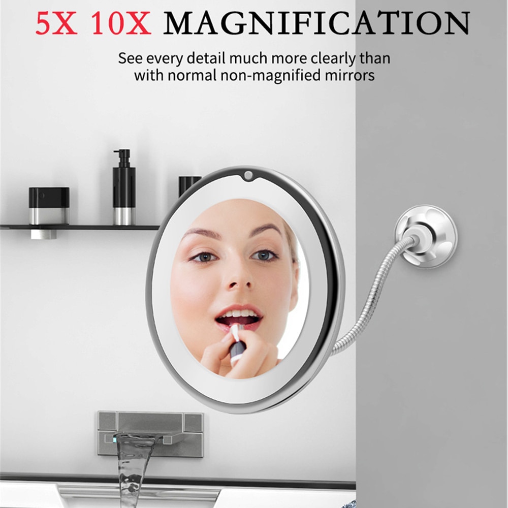 360 Degree 10X Folding Mirror Rotating Makeup Mirror My Flexible Mirror Magnifying Vanity Mirror