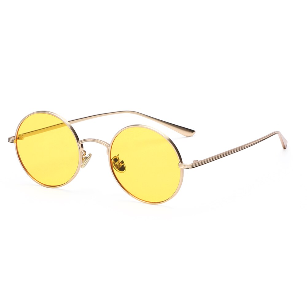 Occhiali da sole rotondi con montatura in metallo Vintage per uomo donna occhiali da sole Steampunk occhiali a cerchio occhiali estivi con protezione UV per esterni: C5