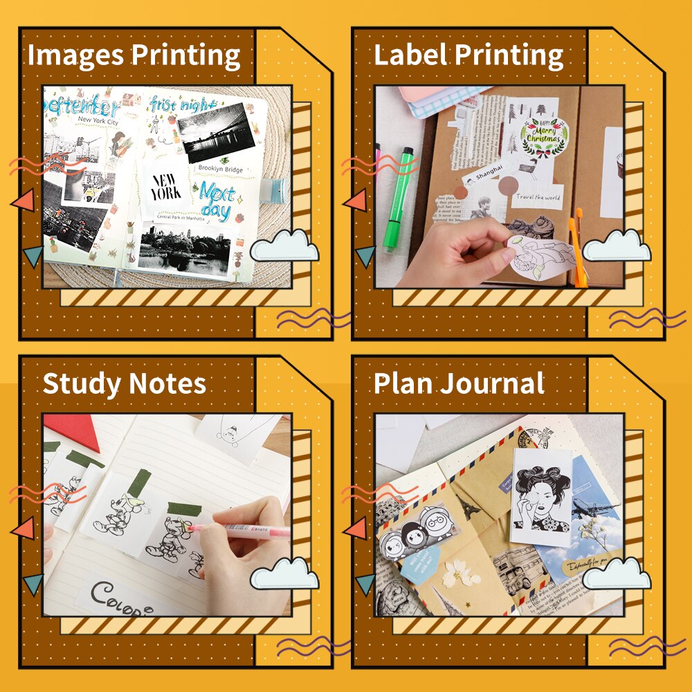 Phomemo M02E Pocket Thermal Picture Mini Printer Clear Printing Label Sticker Maker Wireless Photo Printing for Christmas