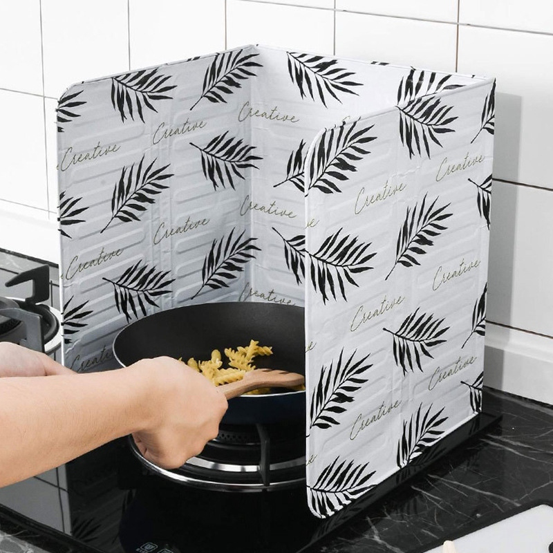 2 st köksfett aluminiumfolie isoleringsblock olja stänkbräda matlagning baffel stanniolfolie plåt aluminiumfolie, black & whi