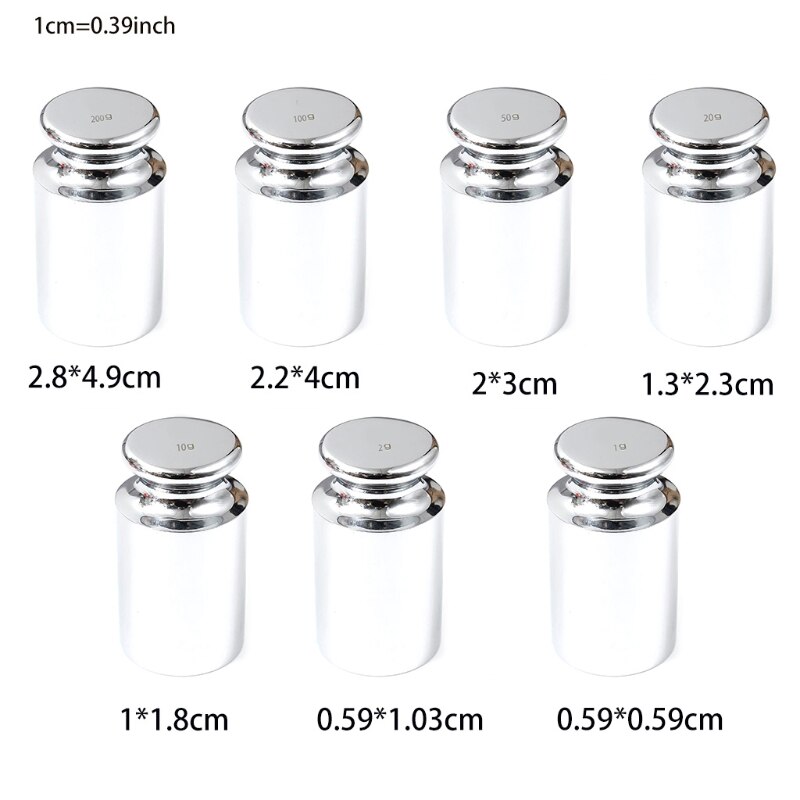 Calibration Weights Scale Calibration Weight 1/2/10/20/50/100/200g Stainless Steel Small Weight Scale Weights Silver