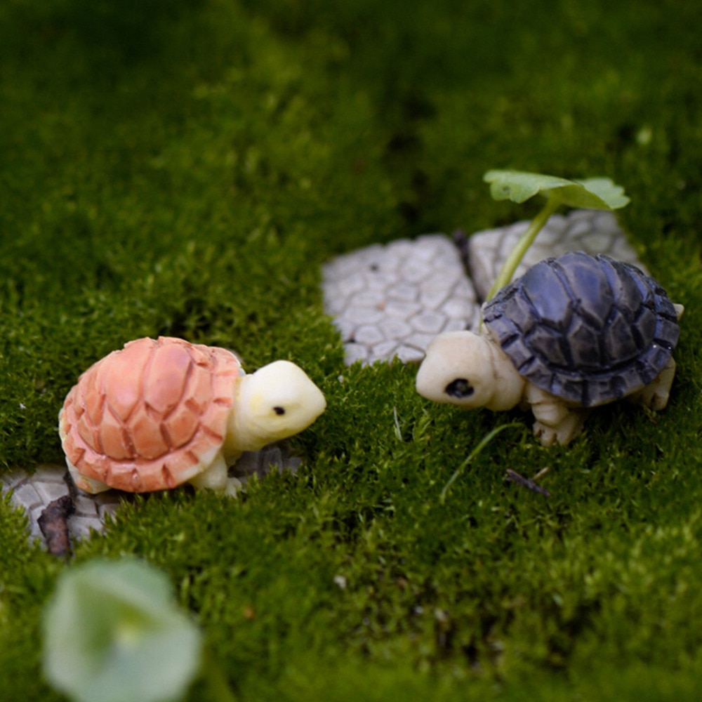 2 Stuks Miniatuur Ambachten Mini Schildpad Dieren Ambachten Voor Fairy Tuin Decoratie Diy Poppenhuis Terrarium Micro Landschap Decoratie
