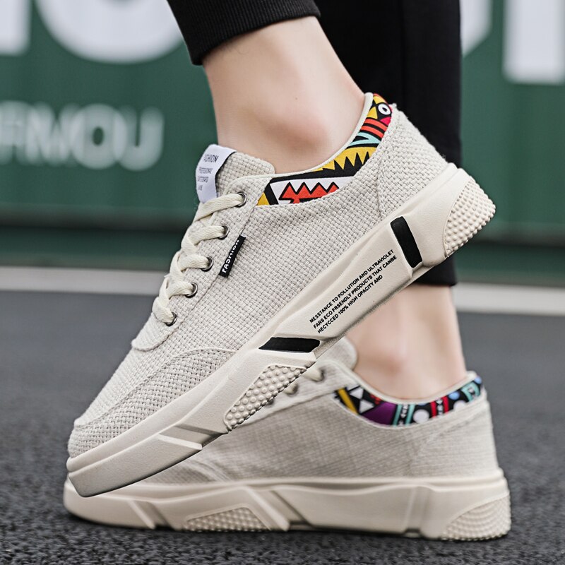Refafa sneakers heren zomer linnen schoenen merk canvas schoenen heren ademende casual schoenen heren schoenen voor mannen menselijk ras