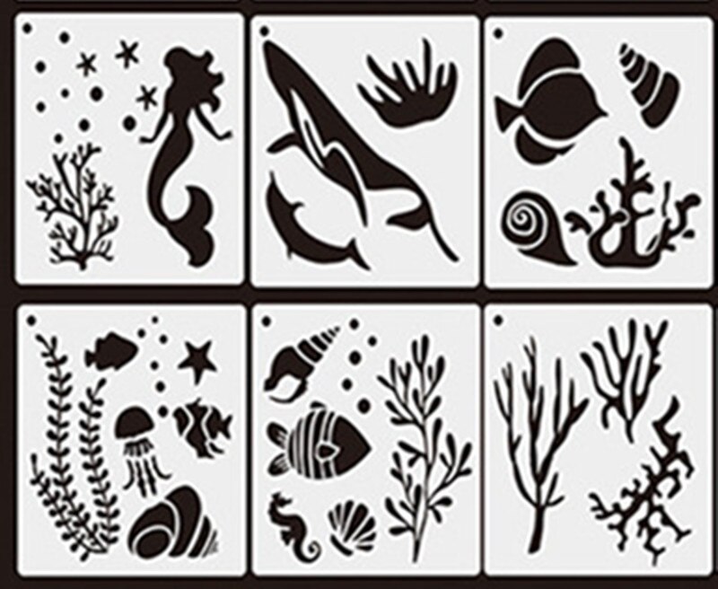 Sponge Daubers Inkpads set Finger Painting Sponge Finger Cots for Scrapbooking Decorative Painting tool Art Craft Supplies: 6pcs mermaid