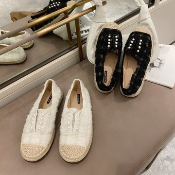 Schoenen dames instappers damesschoenen ondiepe mond parelversiering loafers met bont ronde neus casual sneaker instappers