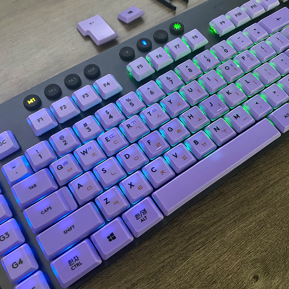 Korean Language Keycaps,PBT/PC Custom Keycap Set,Suitable for Logitech G915 G813 G815 G913 TKL RGB Mechanical Gaming Keyboard.