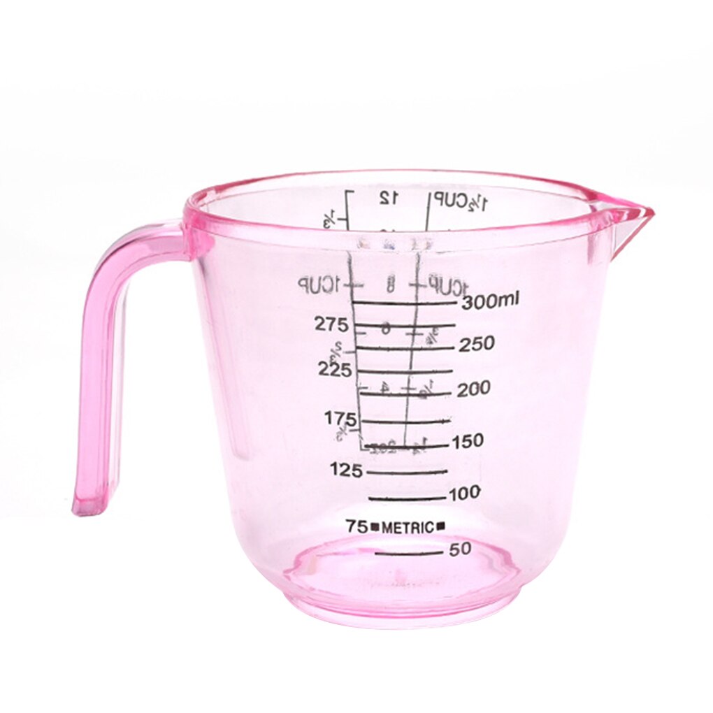 150ML/300ML/600ML Plastic Measuring Cup Clear Scale Measuring Cup for Baking Beaker Liquid Measure Jug Container: pink / 600ml