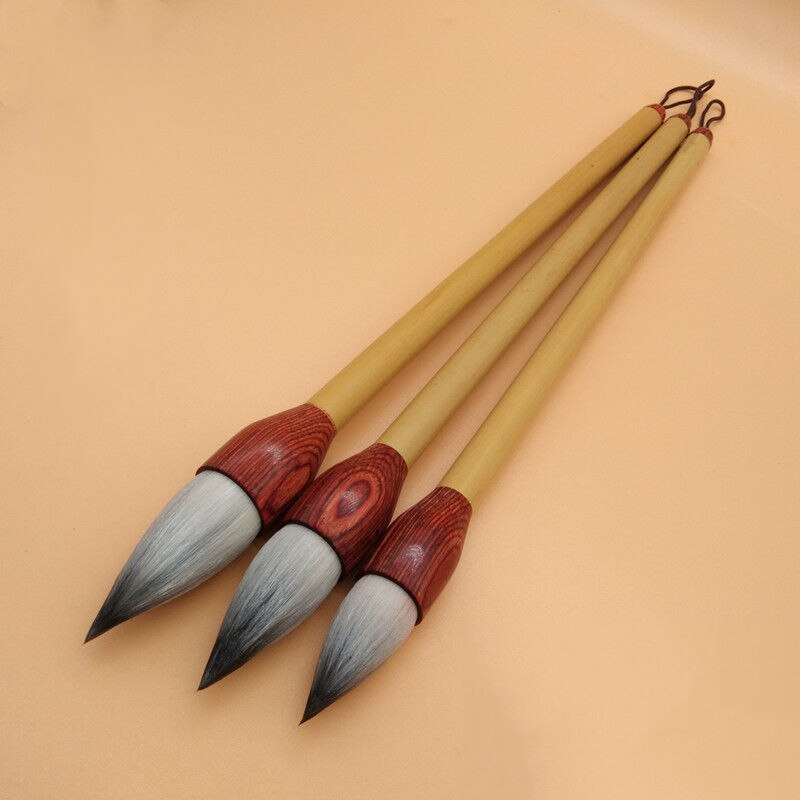 3pcs,Chinese Calligraphy Sumi-e Brush Jian Hao Qi Zi San Yang Chinese Painting Brush Pen Ink Brush Tinta China Caligrafia