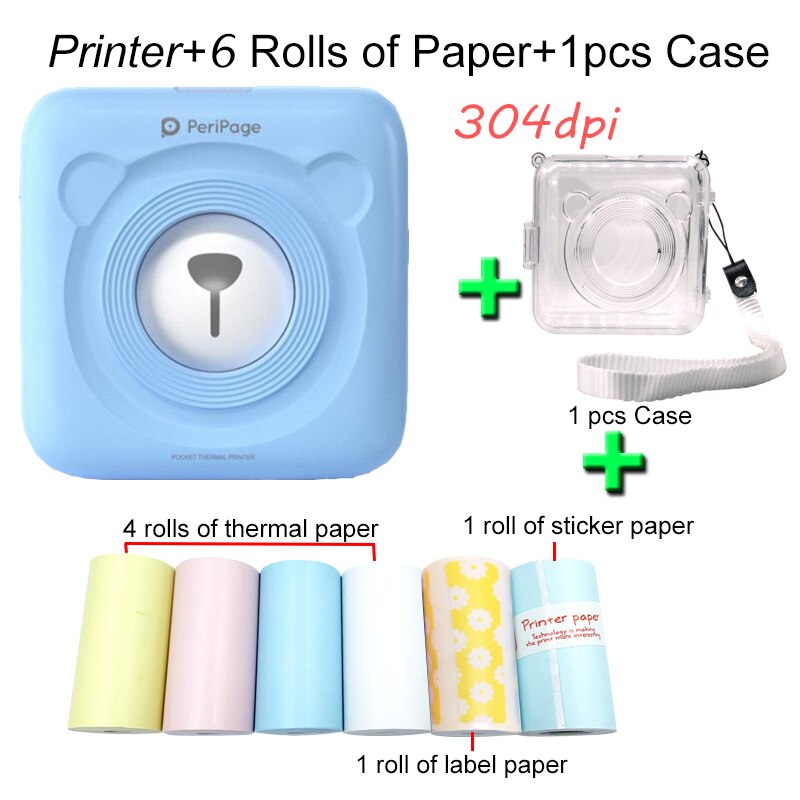 Peripage A6 Photo imprimante d'étiquettes thermiques Mini poche Portable autocollant imprimante impression sans encre pour téléphone Portable android iOS Windows