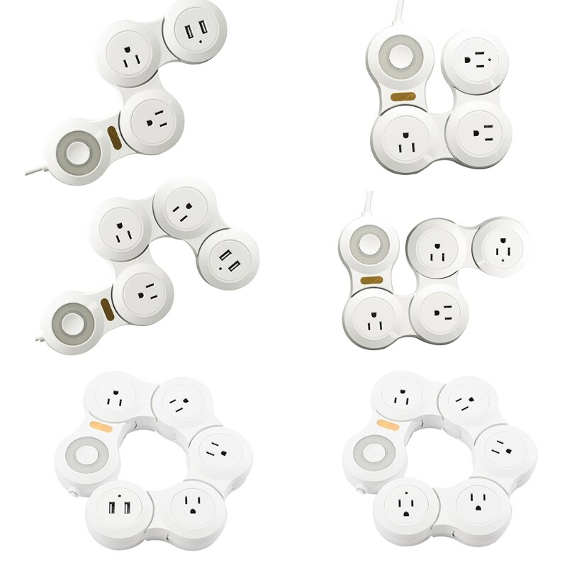1 pcs US 3/4/5 flexible and bendable USB charging strip plug-in wiring board rotating power strip