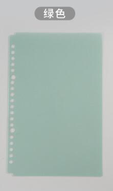 A5 B5 Original 20/26 Hole Transparent PP Loose Leaf Binder Circle Calendar Ring Book Cover Diary Weekly Organizer: green / A5