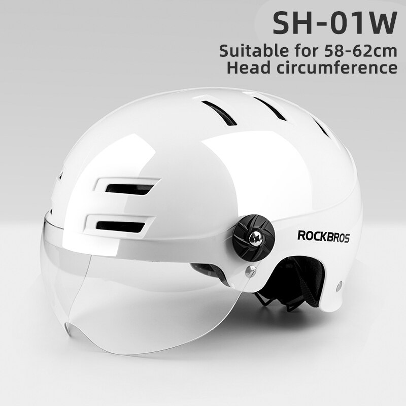 Rockbros Elektrische Fiets Helm Mannen Vrouwen Mtb Racefiets Helm Met Bril Motercycle Veiligheid Helm Bescherming Fietshelm: SH-01W