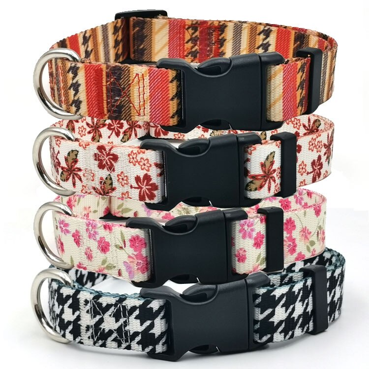 Collar con estampado de camuflaje para mascotas, Collar de nailon grande y de perro de talla mediana, de poliéster, suministros para perros pequeños, accesorios para perros